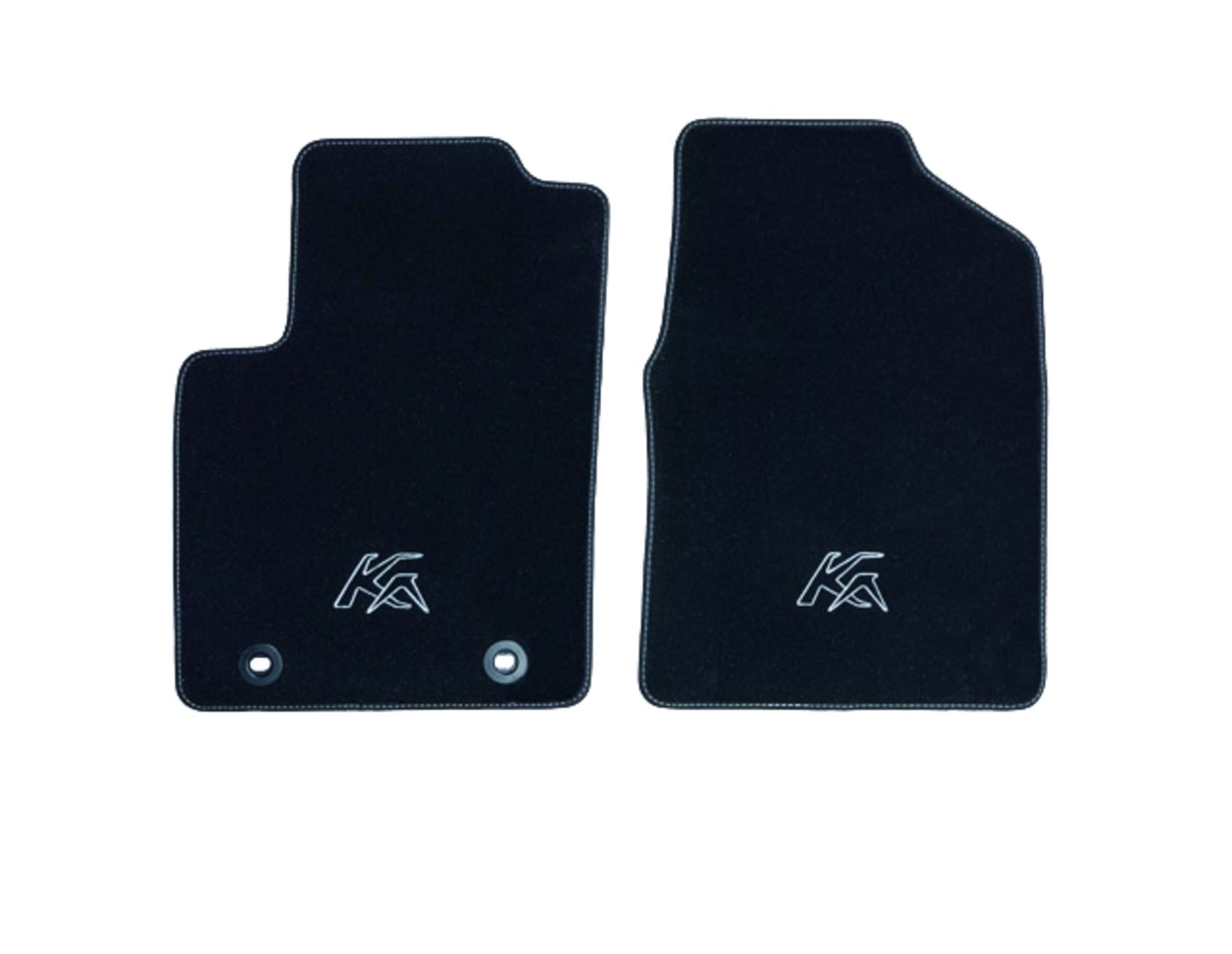 BLM]FO006 Nero - Set Di Tappetini In Velluto Adatti Per Ford Ka II 2008 2016 Finiture Nere 87421361