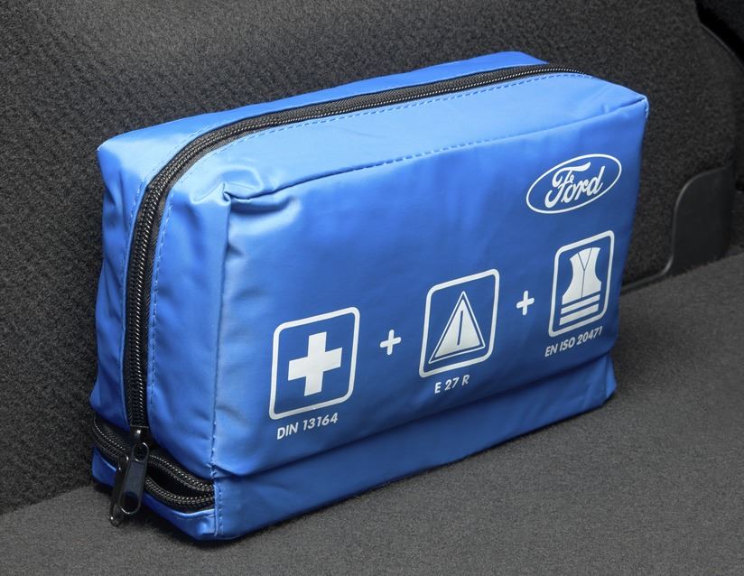 Kit Pronto Soccorso Auto Rau | Con Gilet E Triangolo, Rosso, Conforme DIN 13164 - Foto 5