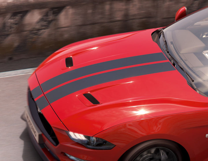 Originale Ford Mustang 03/2018-03/2023 Strisce da gara Over-the-top,nero opaco