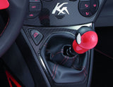 Originale Ford Ka Pomello leva cambio Sunrise (rosso) con inserti neri in pelle