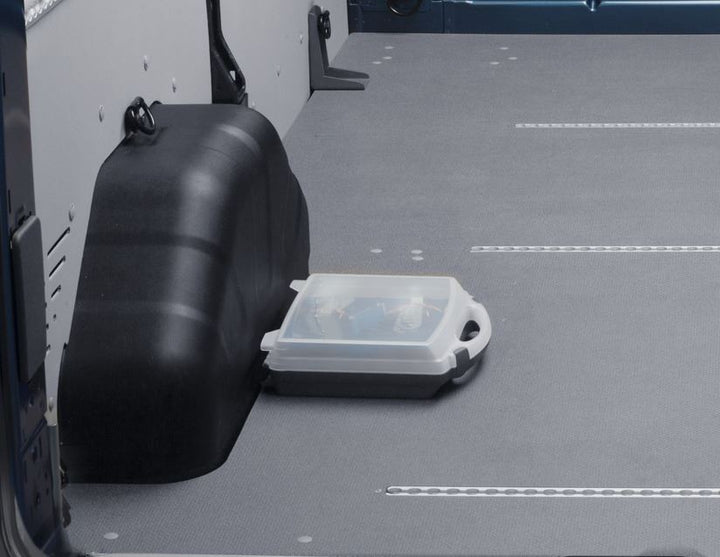 Originale Ford Transit/Transit Custom Cargo Securing Pack in una scatola blu e bianca semitrasparente