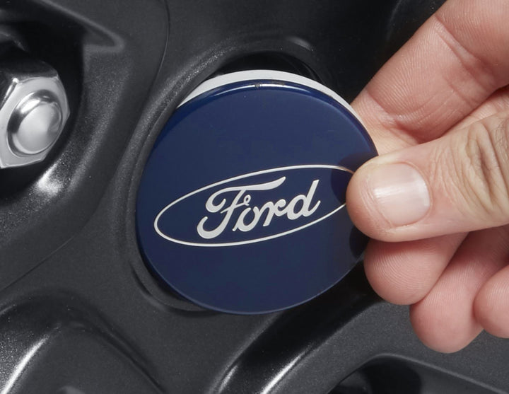 Coprimozzo centrale in lega 54mm Fiesta Focus EcoSport blu, singolo