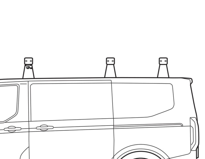 Ford Tourneo/Transit Custom® Q-Top® (Q-Tech)* Portapacchi base da tetto con set di 3 barre trasversali da tetto