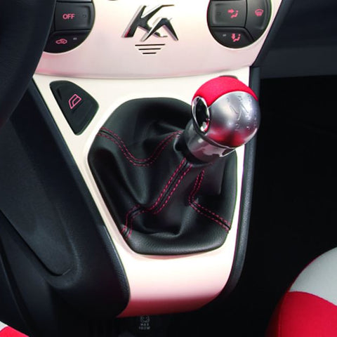 Originale Ford Ka Cuffia per pomello leva del cambio Nero vinile con cuciture rosse