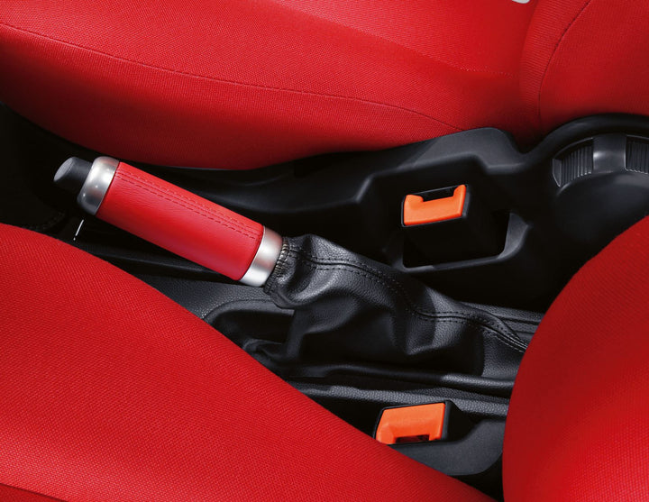 Originale Ford Ka Cuffia freno a mano Sunrise (rosso) con anelli cromati opachi