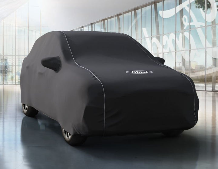 Originale Ford Kuga Copertura protettiva Premium nera con rivestimento bianco e logo Ford ovale bianco
