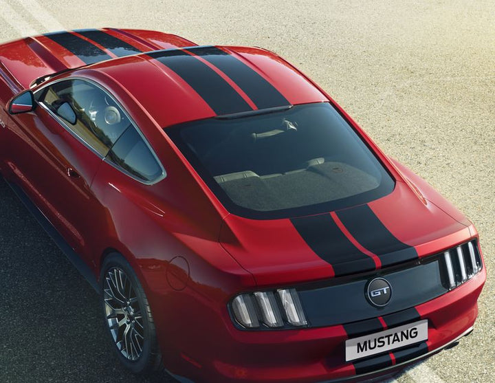 Mustang Strisce da gara over-the-top, nero lucido 2018-2023