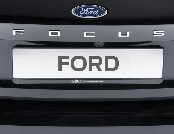Set 2 portatarga nero con logo 3D argentato originale Ford Performance