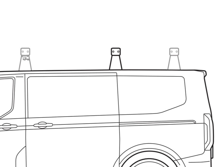 Ford Tourneo/Transit Custom® Q-Top® (Q-Tech)* Portapacchi base da tetto con singola barra trasversale da tetto