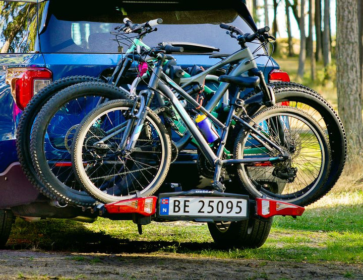 UEBLER* PORTABICI POSTERIORE I31, PER 3 BICICLETTE, INCLINABILE DI 60° GRADI