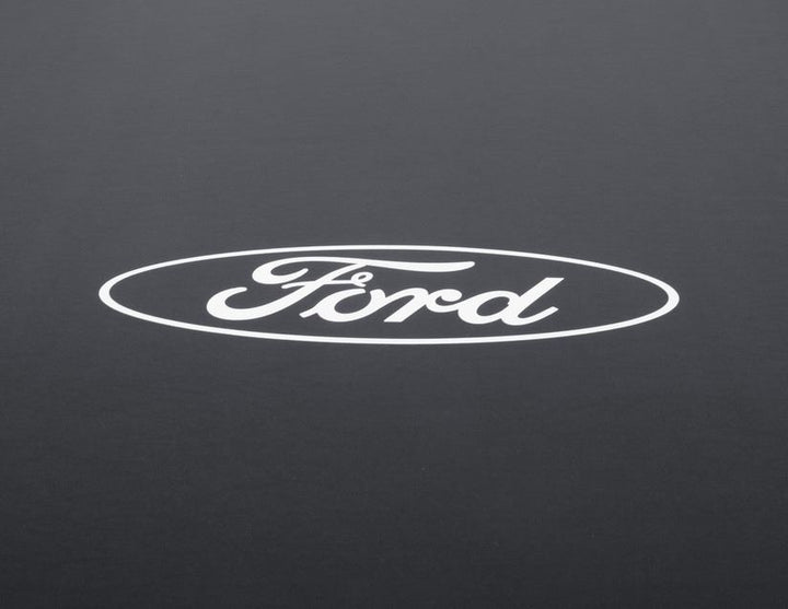 Copertura protettiva Premium nera con rivestimento bianco e logo Ford ovale bianco