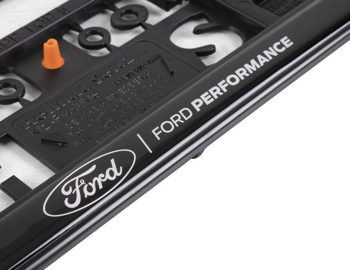 Set 2 portatarga nero con logo 3D argentato originale Ford Performance