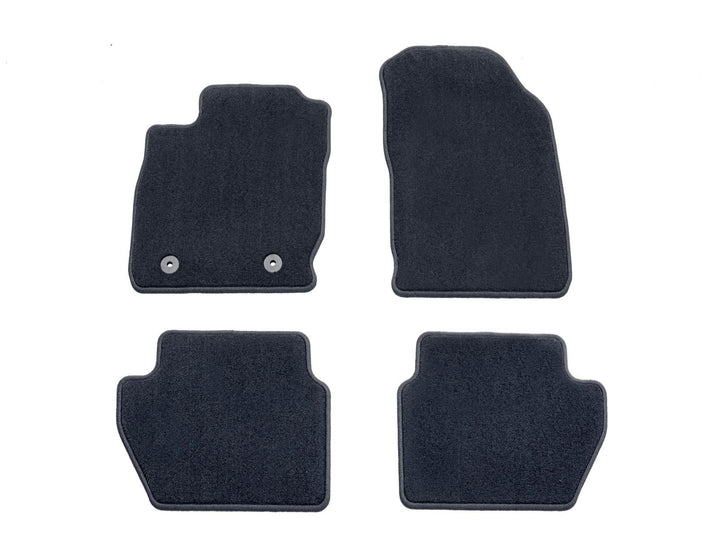 Tappetini Auto Compatibili Per Ford Ecosport - Set In Moquette Nera Sagomata Con Logo Ricamato E Clip Di Fissaggio