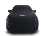 Copertura protettiva Premium nera con rivestimento bianco e logo Ford ovale bianco