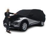 Originale Ford Explorer Plug-In-Hybrid Copertura protettiva Premium nera con rivestimento bianco e logo Ford ovale bianco