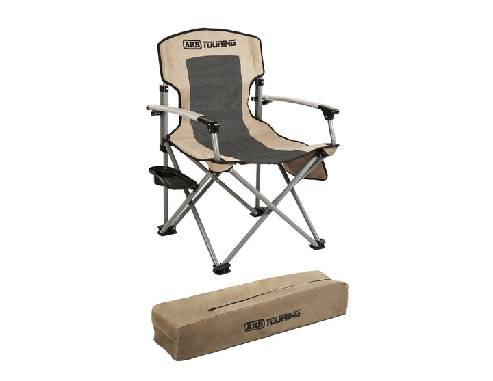 ARB* Sedia da campeggio con borsa da trasporto,nera e beige