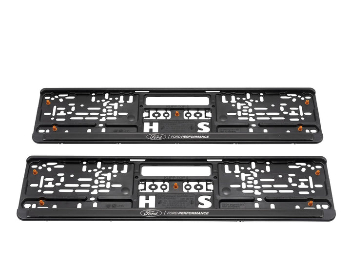 Set 2 portatarga nero con logo 3D argentato originale Ford Performance