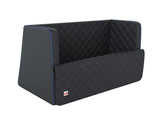padsforall®* Rivestimento bagagliaio per trasporto animali domestici  similpelle nera con profilo blu, misura: S