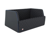 padsforall®* Rivestimento bagagliaio per trasporto animali domestici  similpelle nera con profilo blu, misura: M