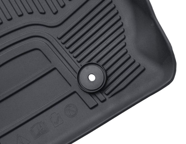 Rebeca Shop® Tappetini Auto Compatibili per Ecosport | Tappeti Sagomati | In Moquette Nera | Logo Ricamato Battitacco e Clip Di Fissaggio (Compatibili Ecosport
