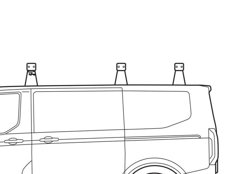 Ford Tourneo/Transit Custom® Q-Top® (Q-Tech)* Portapacchi base da tetto con set di 3 barre trasversali da tetto