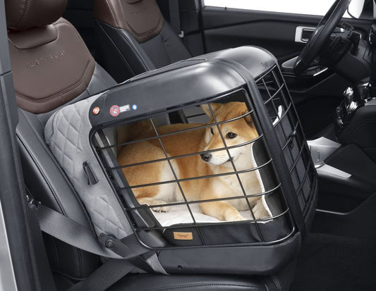 4PETS®* BOX DA TRASPORTO CAREE PER CANI E GATTI, DA FISSARE SALDAMENTE SU QUALSIASI SEDILE PASSEGGERI, COOL GREY