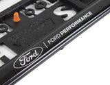 Set 2 portatarga nero con logo 3D argentato originale Ford Performance